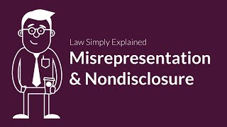 Misrepresentation and Nondisclosure  Contracts  Defenses amp Excuses [upl. by Samford283]