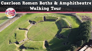 CAERLEON ROMAN BATHS amp AMPHITHEATRE WALES  Walking Tour  Pinned on Places [upl. by Hum239]