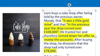 How to apply misrepresentation Liam cupcake scenario [upl. by Annekahs]