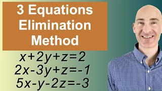 Solving Systems of 3 Equations Elimination [upl. by Marx]