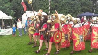 Roman Reenactment at the Amphitheatre in Caerleon Marching In [upl. by Vevina]