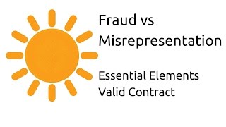 Fraud vs Misrepresentation  Other Essential Elements of a Valid Contract  CA CPT  CS amp CMA [upl. by Canotas]